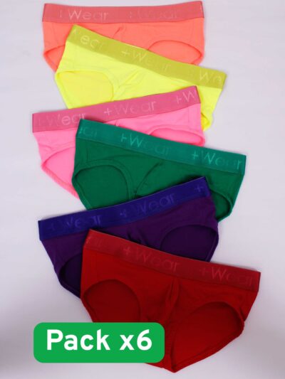 Paq Briefs x6 Escribe tus colores favoritos en notas del pedido