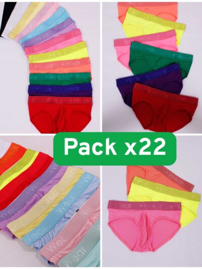 Paq Briefs x22 Escribe tus colores favoritos en notas del pedido